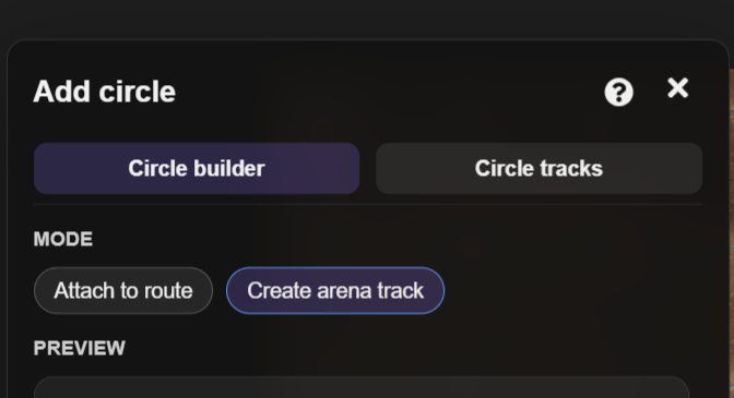 Circle Builder on the left, Circle Tracks on the right